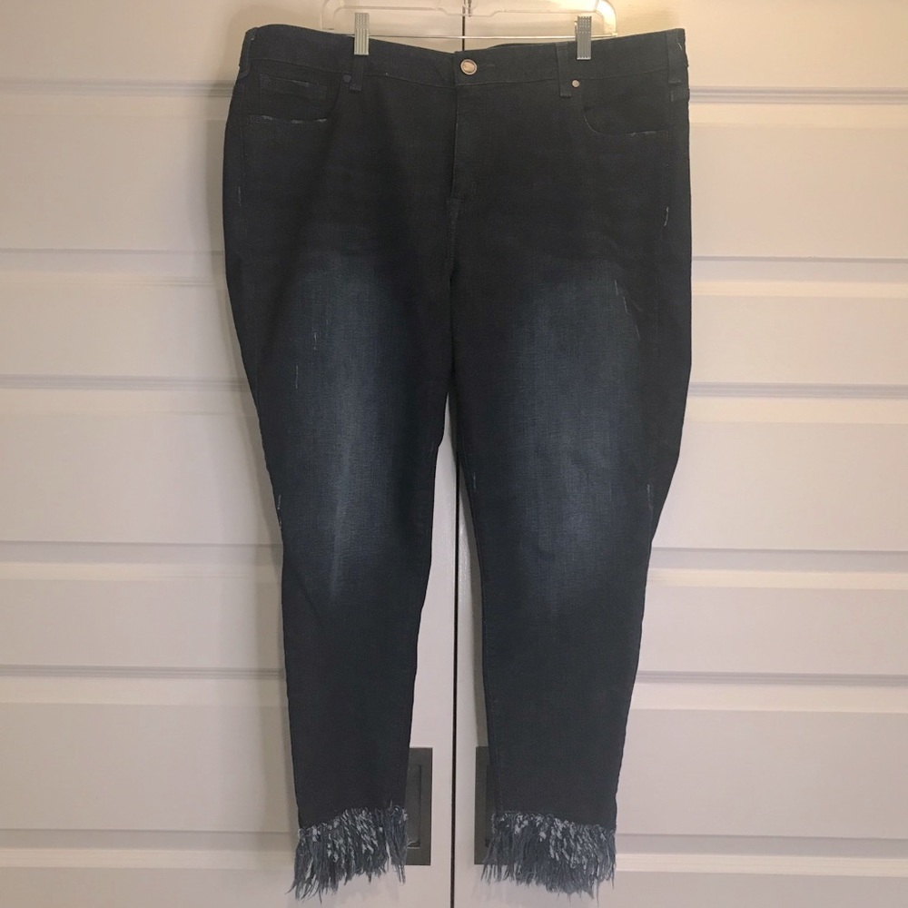 Lane Bryant Dark Wash Jeans with fringe